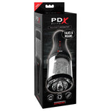 PDX Elite Talk Dirty Rotobator Rechargeable Rotating Masturbator Clear/Black - Royal Sins