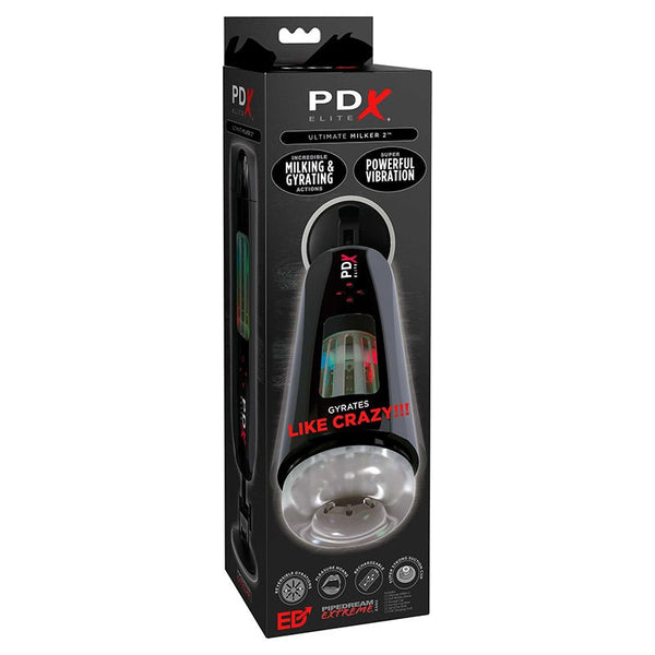 PDX Elite Ultimate Milker 2 Rechargeable Gyrating Suction Stroker With Hands - Free Suction Cup - Royal Sins