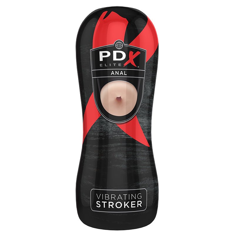 PDX Elite Vibrating Stroker Anal Beige/Black - Royal Sins
