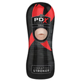 PDX Elite Vibrating Stroker Oral Beige/Black - Royal Sins