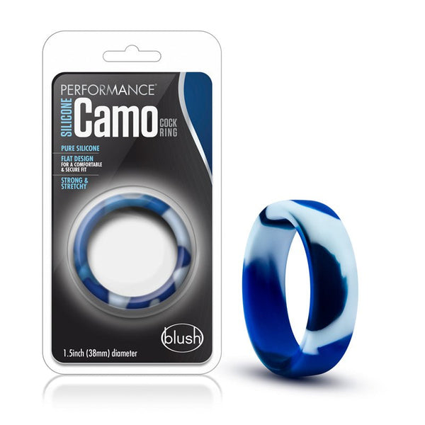 Performance Silicone Camo Cock Ring Blue Camouflage - Royal Sins