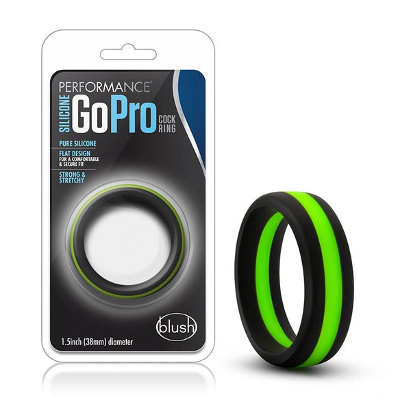 Performance Silicone Go Pro Cock Ring Black/Green/Black - Royal Sins