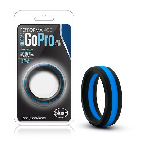 Performance Silicone Go Pro Cock Ring Black/Indigo/Black - Royal Sins