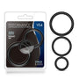 Performance VS4 Pure Premium Silicone Cockrings 3 - Pack Set Black - Royal Sins