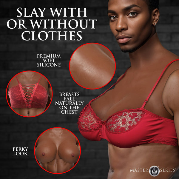 Perky Pair G - Cup Silicone Breasts - Dark - Royal Sins