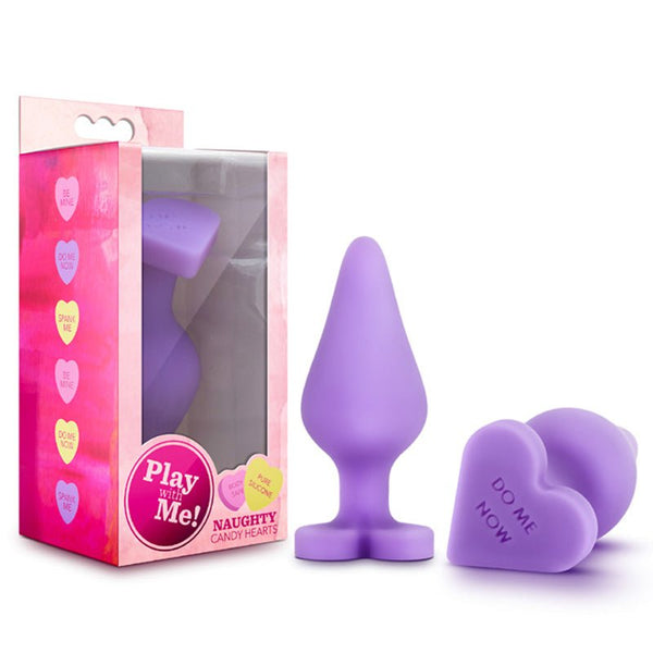 Play with Me Naughty Candy Hearts 'Do Me Now' Anal Plug Purple - Royal Sins