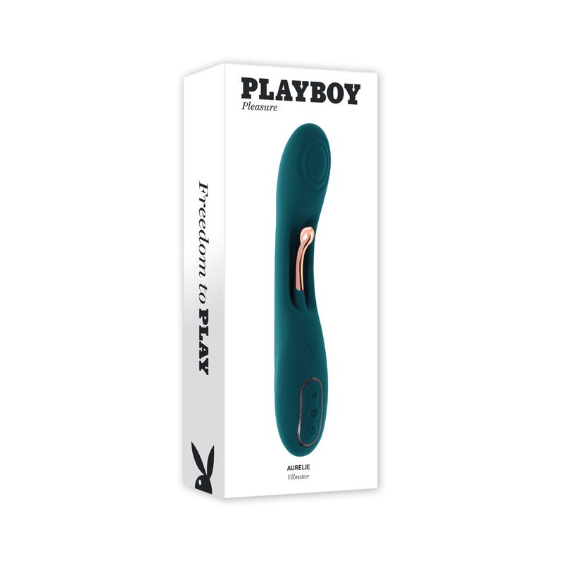 Playboy Aurelie Rechargeable Silicone G - Spot Tickling Vibrator Deep Teal - Royal Sins