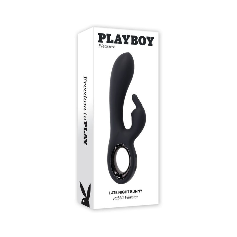 Playboy Late Night Bunny Rechageable Dual Stimulator Silicone Black - Royal Sins