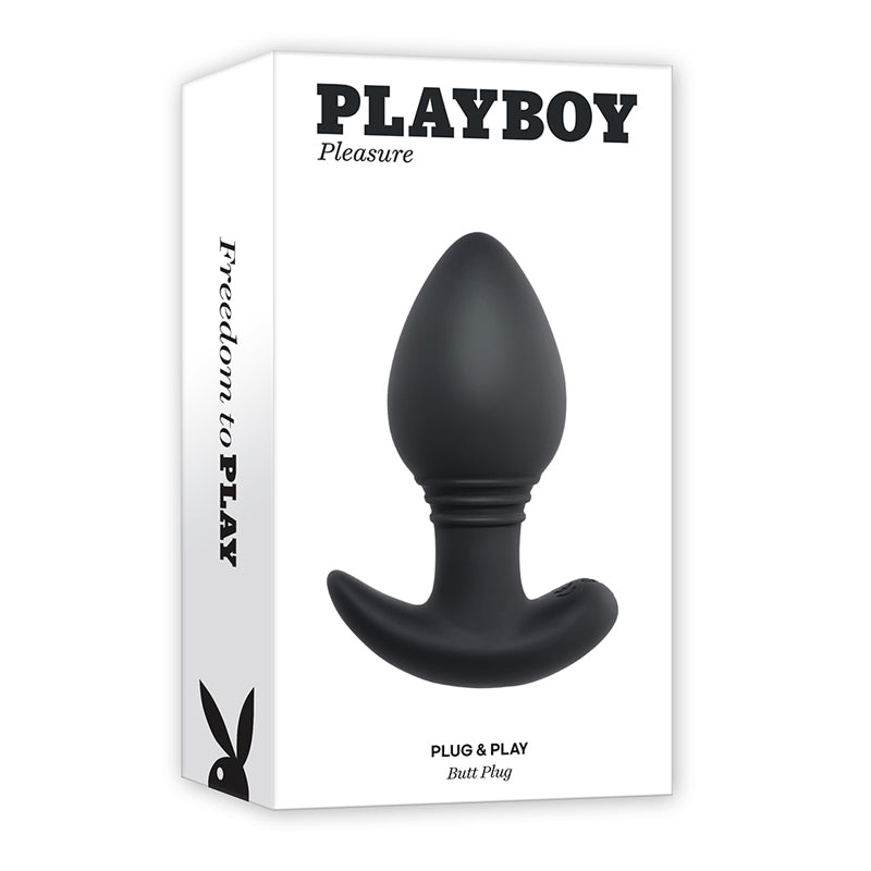 Playboy Plug & Play Rechargeable Remote Controlled Vibrating Silicone Anal Plug Navy - Royal Sins