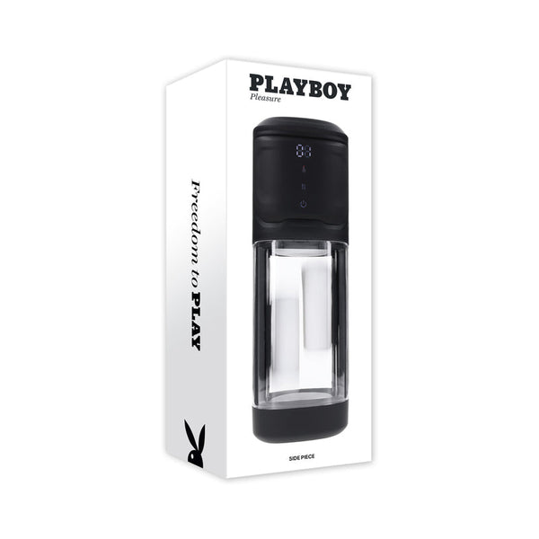 Playboy Side Piece Rechargeable Vibrating Warming Stroker - Royal Sins