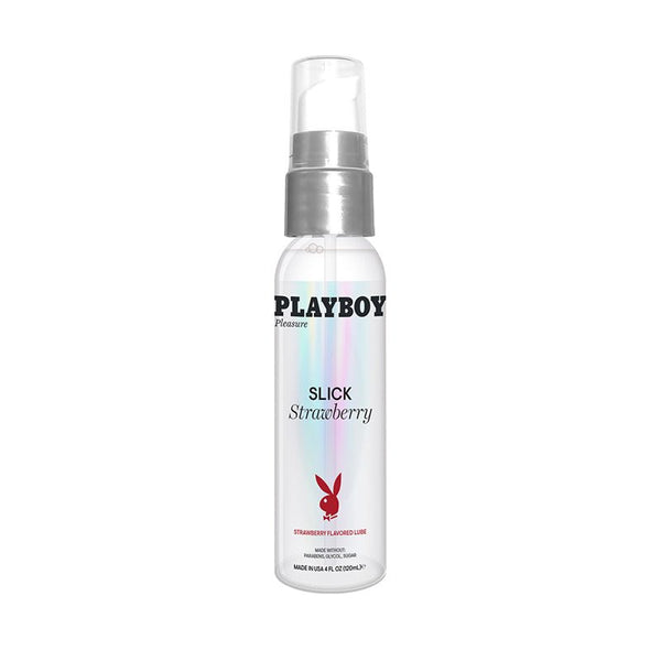 Playboy Slick Flavored Water - Based Lubricant Strawberry 4 oz. - Royal Sins