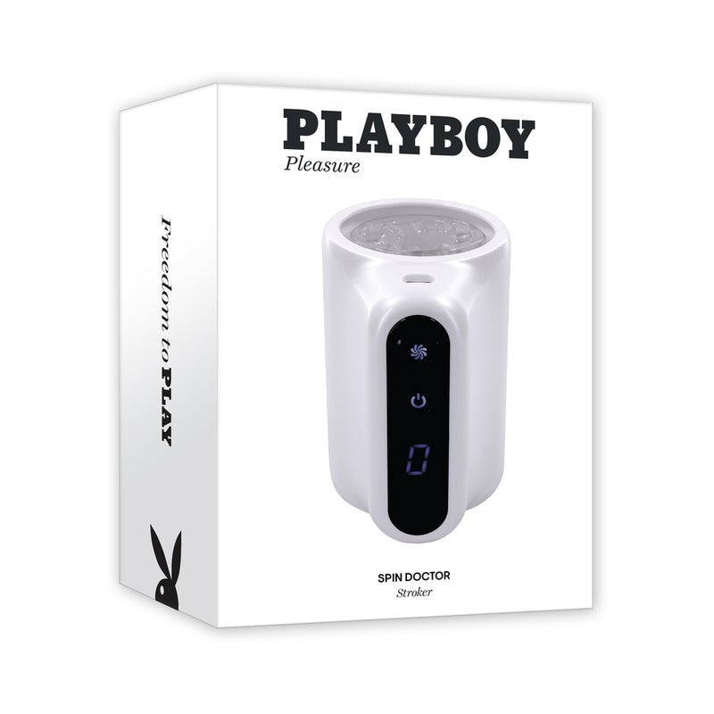 Playboy Spin Doctor Rechargeable Spinning Stroker TPE Sleeve White - Royal Sins