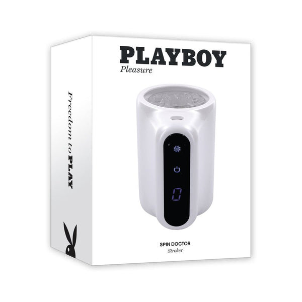 Playboy Spin Doctor Rechargeable Spinning Stroker TPE Sleeve White - Royal Sins