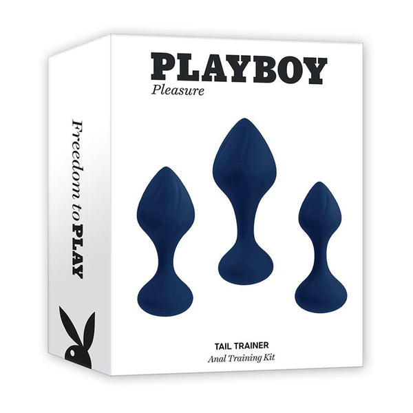 Playboy Tail Trainer 3 - Piece Silicone Anal Plug Training Kit Navy - Royal Sins