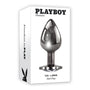 Playboy Tux Large Metal Anal Plug Hematite - Royal Sins
