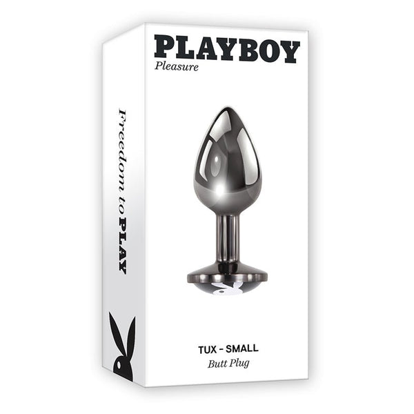 Playboy Tux Small Metal Anal Plug Hematite - Royal Sins