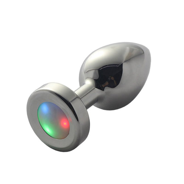 Ple'sur 3 - Setting LED Light - Up Metal Anal Plug Small - Royal Sins