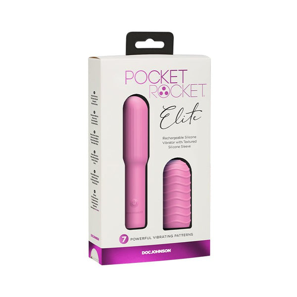 Pocket Rocket Elite Rechargeable Bullet With Removable Sleeve Pink - Royal Sins
