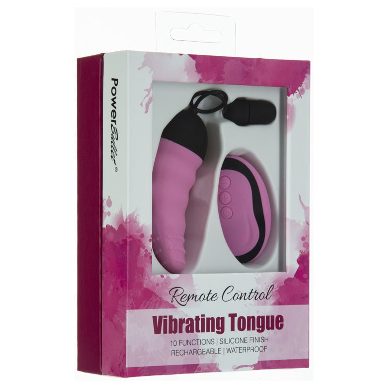 Power Bullet Vibrating Remote Control Tongue Pink - Royal Sins