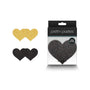 Pretty Pasties Glitter Hearts Black/Gold 2 Pair - Royal Sins