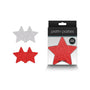 Pretty Pasties Glitter Stars Red/Silver 2 Pair - Royal Sins