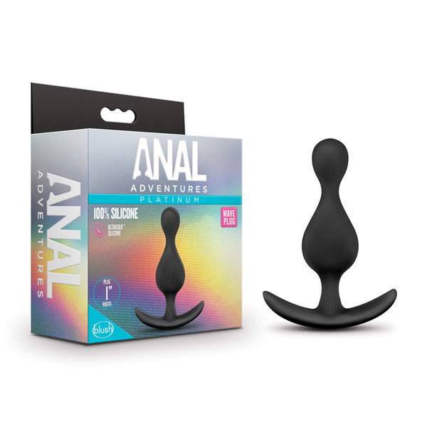 Anal Adventures Platinum Silicone Wave Plug Black