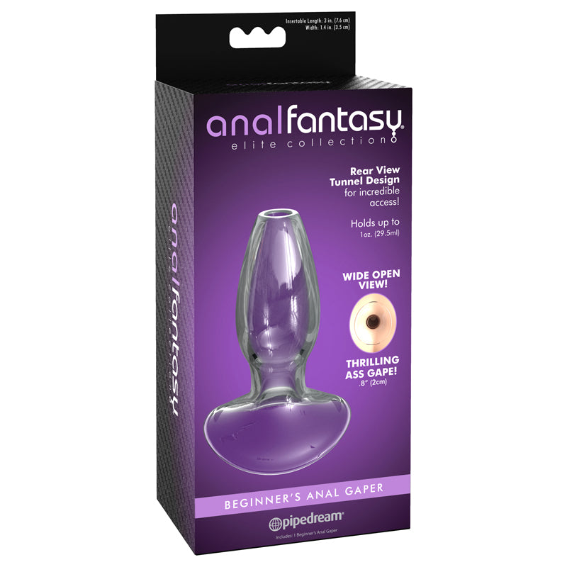 Anal Fantasy Elite Collection Beginner's Anal Gaper Glass Tunnel Plug Clear