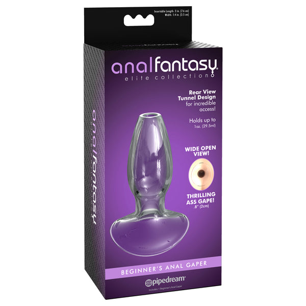 Anal Fantasy Elite Collection Beginner's Anal Gaper Glass Tunnel Plug Clear