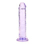 RealRock Crystal Clear Straight 6 in. Dildo Without Balls Purple