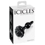 Icicles No. 77 Glass Anal Plug With Rose Base Black