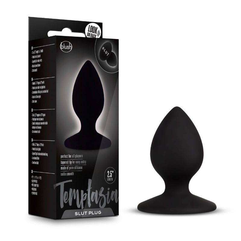Temptasia 'Slut' Silicone Anal Plug Black