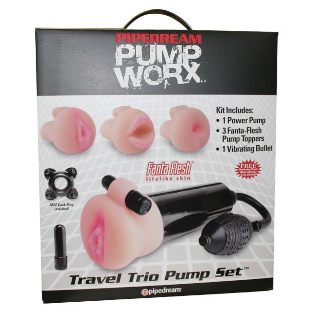 Pump Worx 5 - Piece Travel Trio Pump Set Beige/Black - Royal Sins