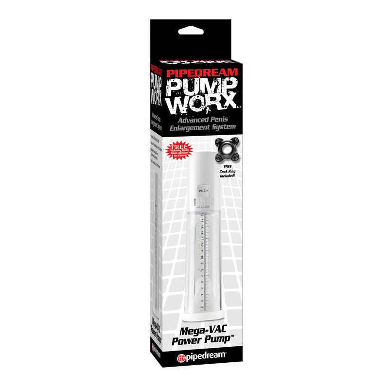 Pump Worx MEGA - VAC Power Pump Clear/White - Royal Sins