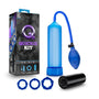"Quickie Kit Go Big Pump, Stroker & 3 - Piece Cockring Set Blue" - Royal Sins