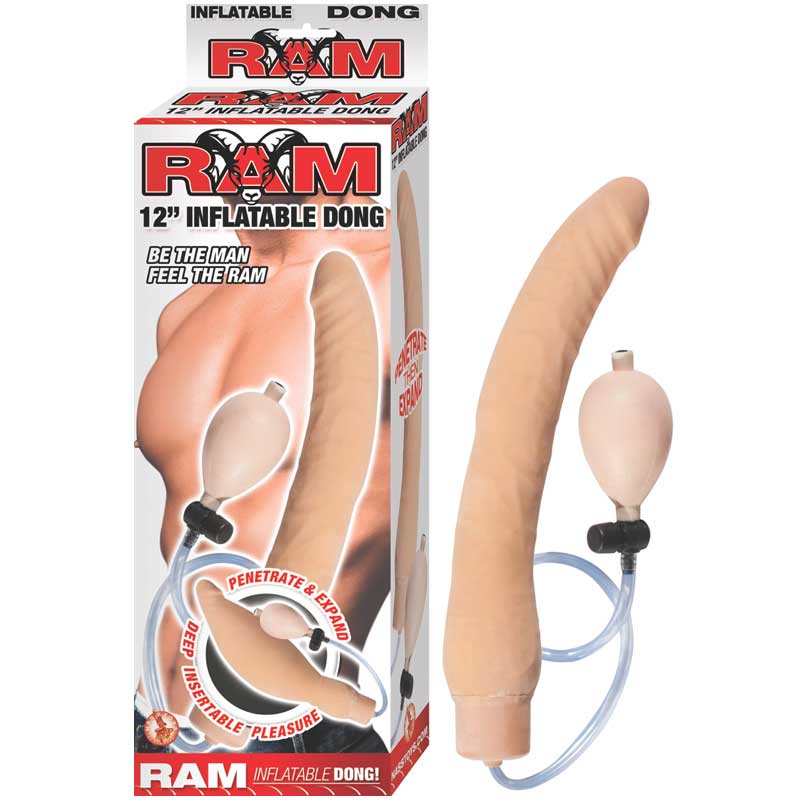 Ram 12in. Inflatable Dong (White) - Royal Sins