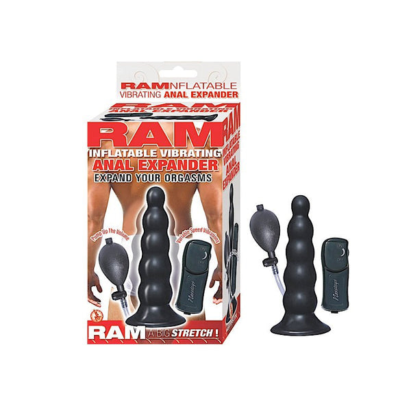 Ram Inflatable Vibrating Anal Expander (Black) - Royal Sins