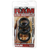Ram Ultra Silicone Cocksweller 3 Cock Rings (Black) - Royal Sins