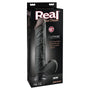 Real Feel Deluxe No. 12 Realistic 12 in. Vibrating Dildo With Balls and Suction Cup Black - Royal Sins