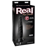 Real Feel Deluxe No. 3 Realistic 7 in. Vibrating Dildo With Suction Cup Black - Royal Sins