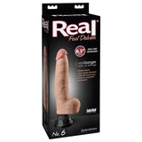 Real Feel Deluxe No. 6 Realistic 8.5 in. Vibrating Dildo With Balls and Suction Cup Beige - Royal Sins