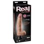 Real Feel Deluxe No. 9 Realistic 9.5 in. Vibrating Dildo With Balls and Suction Cup Beige - Royal Sins