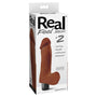 Real Feel Lifelike Toyz No. 2 Realistic 7.25 in. Vibrating Dildo With Balls Brown - Royal Sins