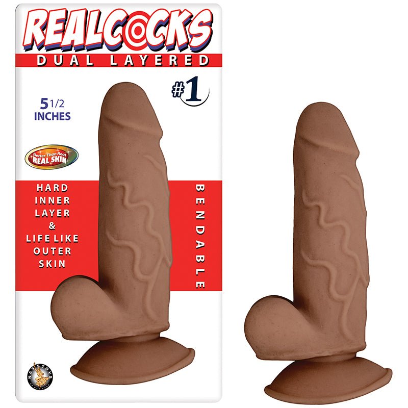 Realcocks Dual Layered 1 5.5in Brown - Royal Sins