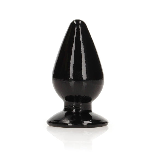 RealRock Crystal Clear 3.5 in. Anal Plug Black - Royal Sins