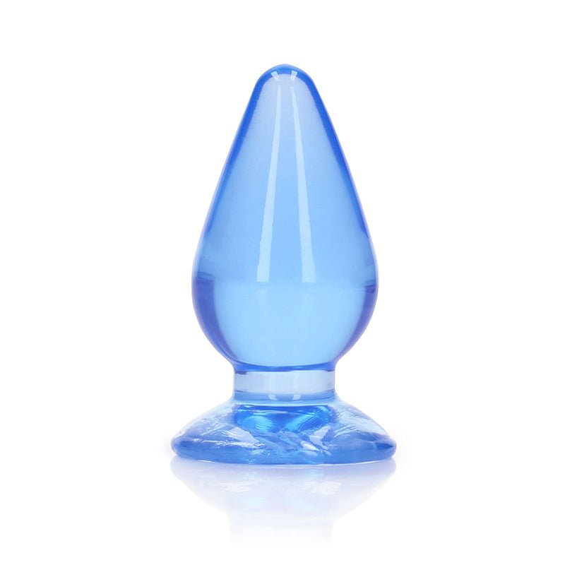 RealRock Crystal Clear 3.5 in. Anal Plug Blue - Royal Sins