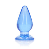 RealRock Crystal Clear 3.5 in. Anal Plug Blue - Royal Sins