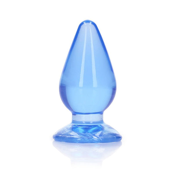 RealRock Crystal Clear 3.5 in. Anal Plug Blue - Royal Sins