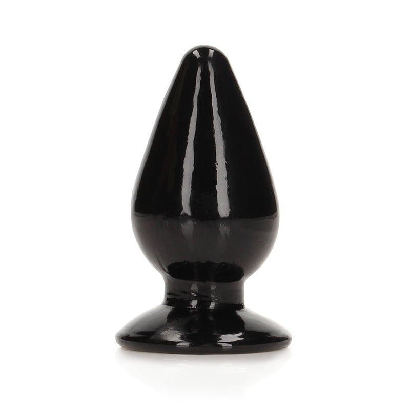 RealRock Crystal Clear 4.5 in. Anal Plug Black - Royal Sins
