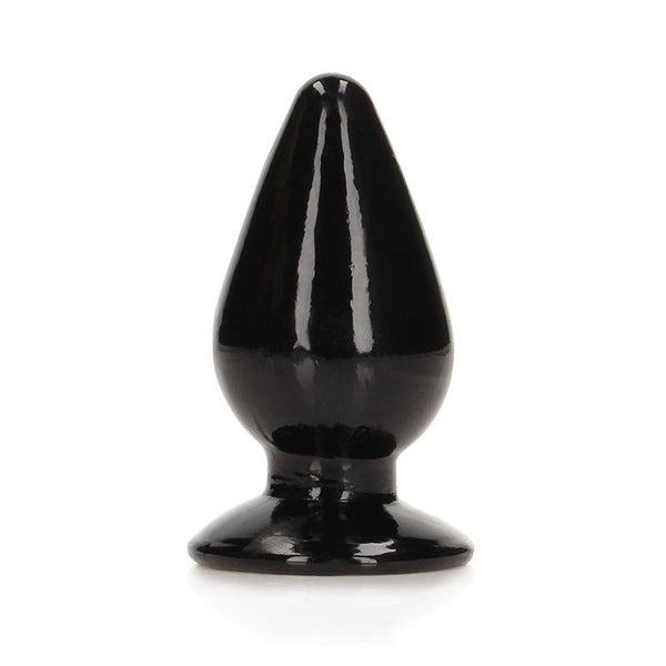 RealRock Crystal Clear 4.5 in. Anal Plug Black - Royal Sins