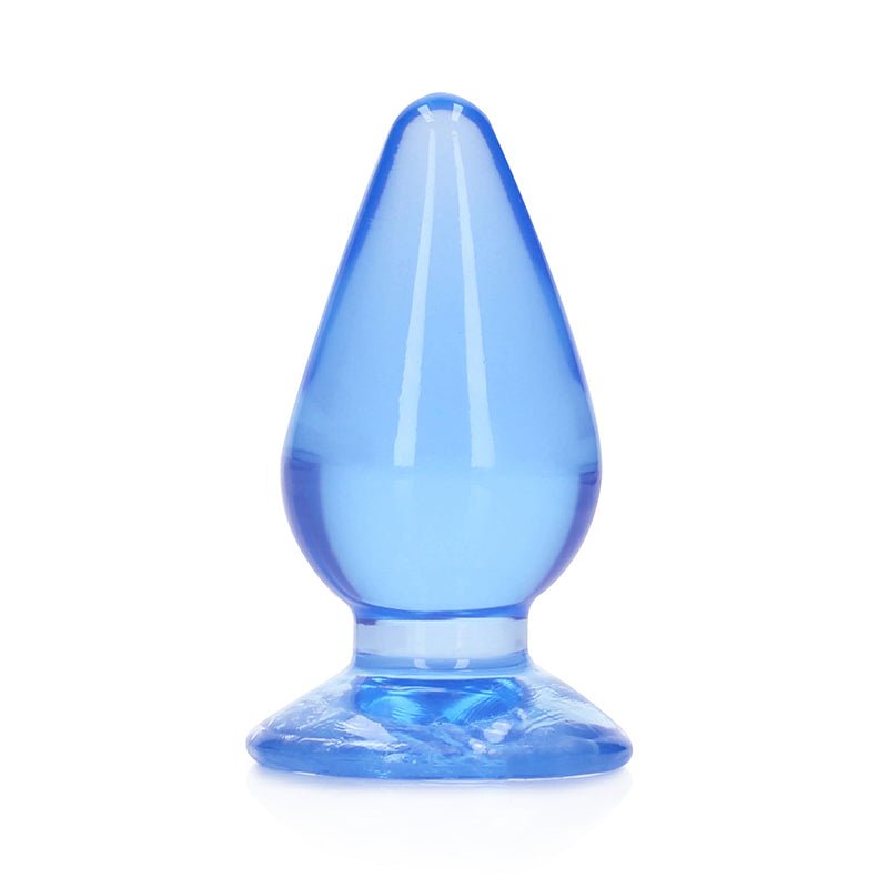 RealRock Crystal Clear 4.5 in. Anal Plug Blue - Royal Sins